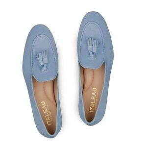 Italeau Women's Light Blue Tassel Loafers eu 44/us size 13